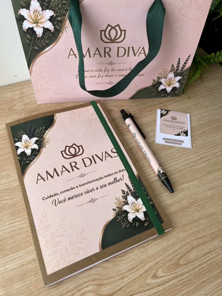 Kit de evento com sacola, caderno e caneta